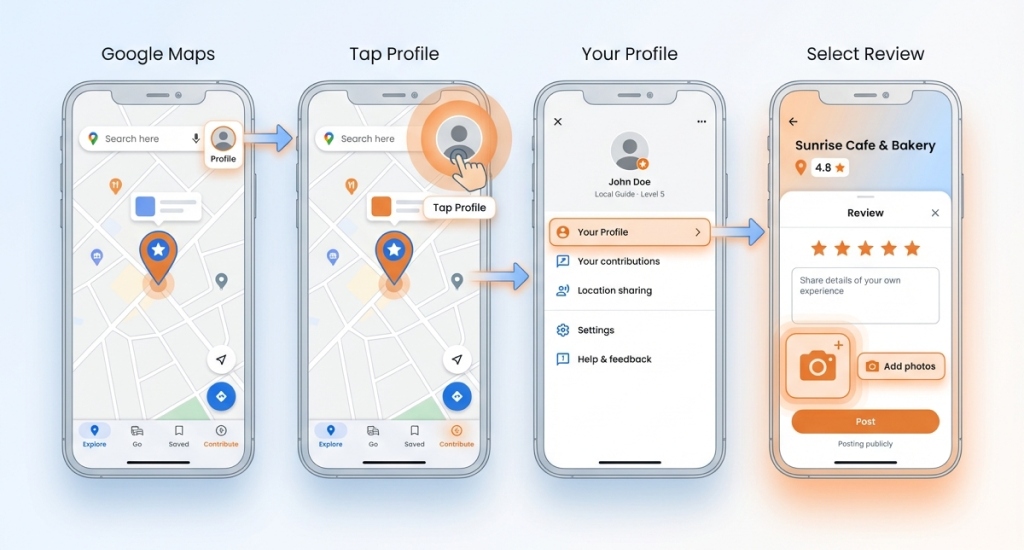 Add Images to an Existing Google Review