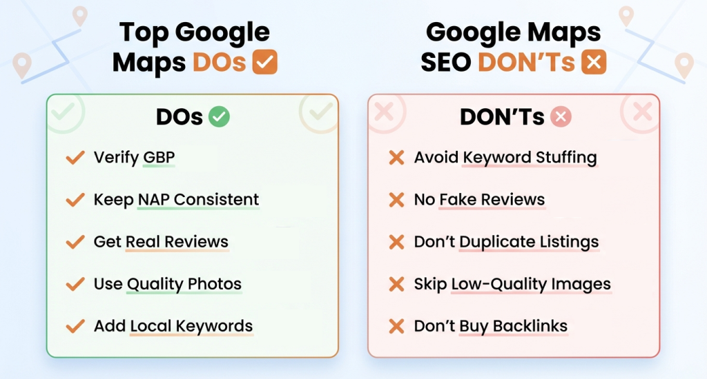 DOs and Don’ts for Google Map SEO