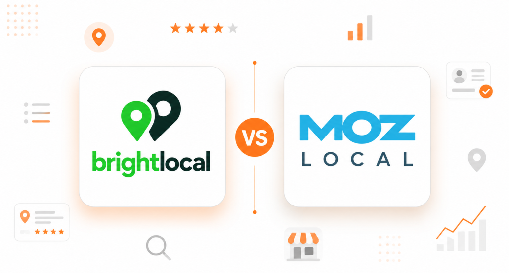 Local SEO tool comparison highlighting listing management and citation building differences between BrightLocal and Moz Local.