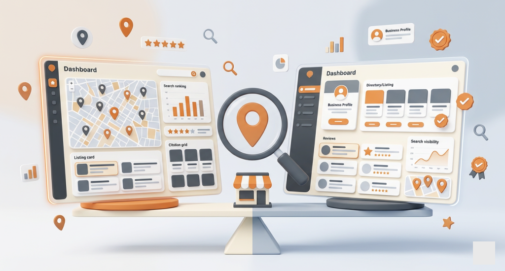 Local SEO tool analysis comparing BrightLocal or Moz for managing business listings and rank tracking.