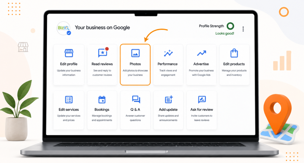 How to change a Google Business Profile picture using the Photos section on the desktop dashboard.